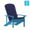 Flash Furniture Blue Adirondack Chairs with Blue Cushions, 2PK 2-JJ-C14501-CSNBL-BLU-GG - alternate 4